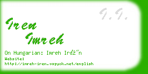 iren imreh business card